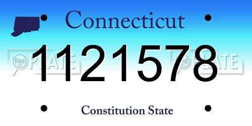 1121578 Connecticut License Plate
