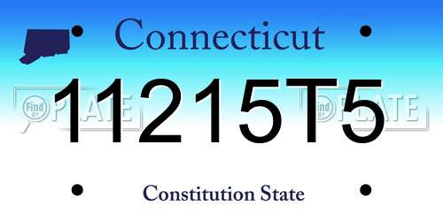 11215T5 Connecticut License Plate