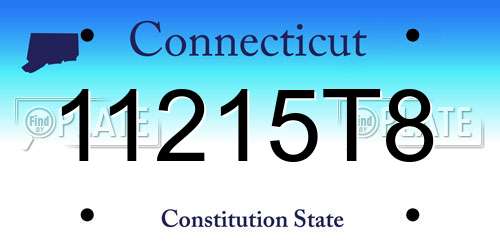 11215T8 Connecticut License Plate