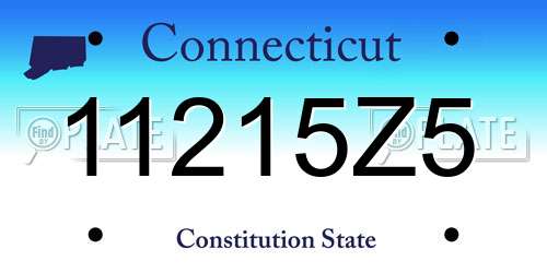 11215Z5 Connecticut License Plate