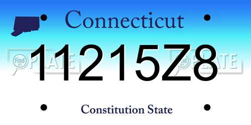 11215Z8 Connecticut License Plate