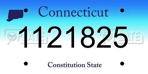 1121825 Connecticut License Plate