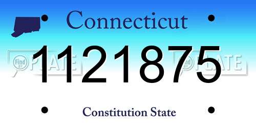 1121875 Connecticut License Plate