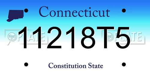11218T5 Connecticut License Plate