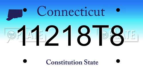 11218T8 Connecticut License Plate