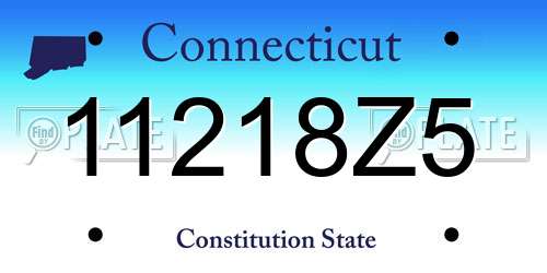 11218Z5 Connecticut License Plate