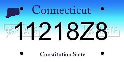 11218Z8 Connecticut License Plate