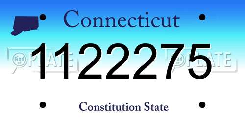 1122275 Connecticut License Plate