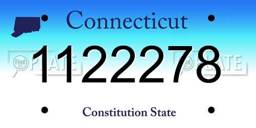 1122278 Connecticut License Plate