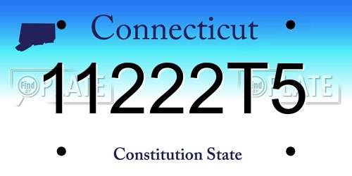 11222T5 Connecticut License Plate