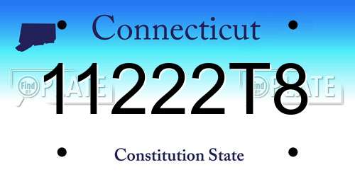 11222T8 Connecticut License Plate
