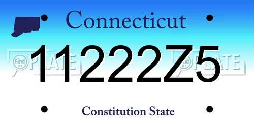 11222Z5 Connecticut License Plate