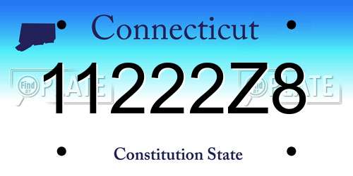 11222Z8 Connecticut License Plate