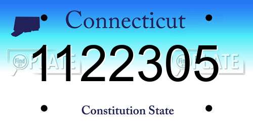1122305 Connecticut License Plate