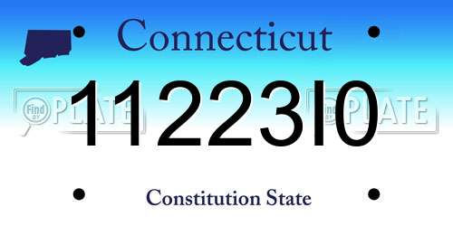 11223I0 Connecticut License Plate