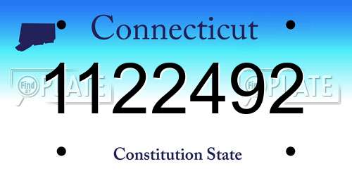 1122492 Connecticut License Plate
