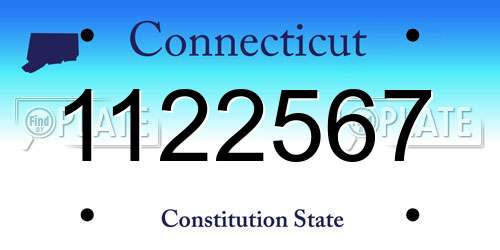 1122567 Connecticut License Plate