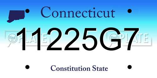 11225G7 Connecticut License Plate