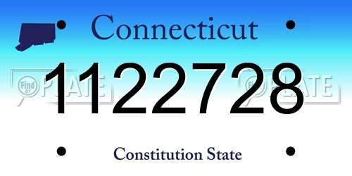 1122728 Connecticut License Plate