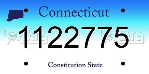 1122775 Connecticut License Plate