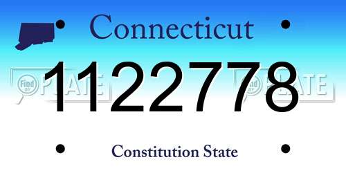 1122778 Connecticut License Plate