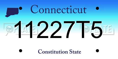 11227T5 Connecticut License Plate