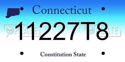11227T8 Connecticut License Plate