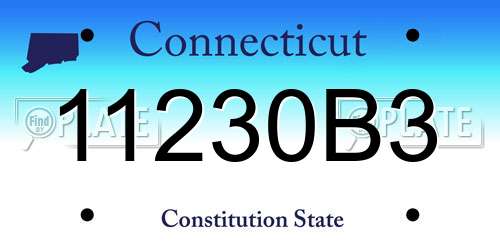 11230B3 Connecticut License Plate