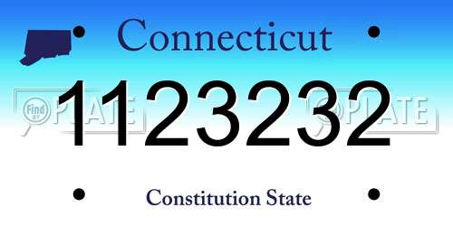 1123232 Connecticut License Plate