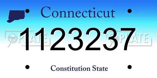 1123237 Connecticut License Plate