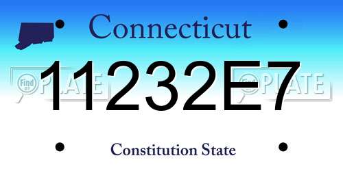 11232E7 Connecticut License Plate