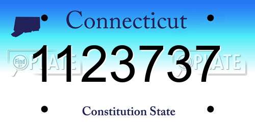 1123737 Connecticut License Plate