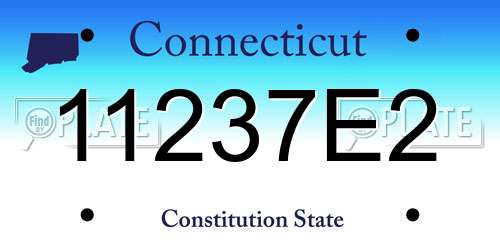 11237E2 Connecticut License Plate