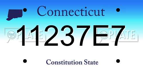 11237E7 Connecticut License Plate
