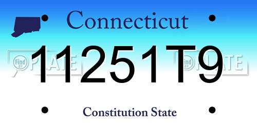 11251T9 Connecticut License Plate