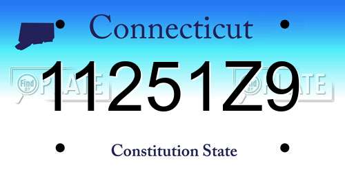 11251Z9 Connecticut License Plate
