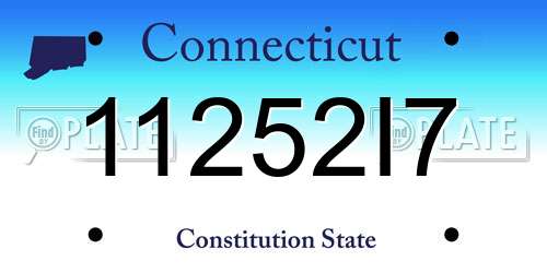 11252I7 Connecticut License Plate