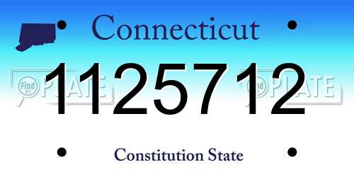 1125712 Connecticut License Plate