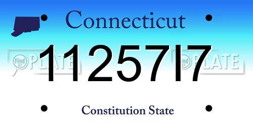 11257I7 Connecticut License Plate