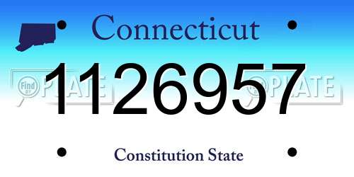 1126957 Connecticut License Plate