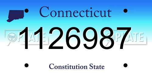 1126987 Connecticut License Plate