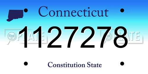 1127278 Connecticut License Plate