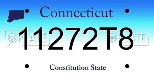 11272T8 Connecticut License Plate