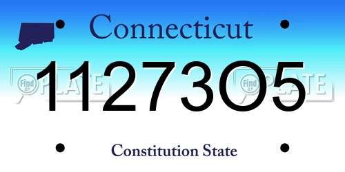 11273O5 Connecticut License Plate