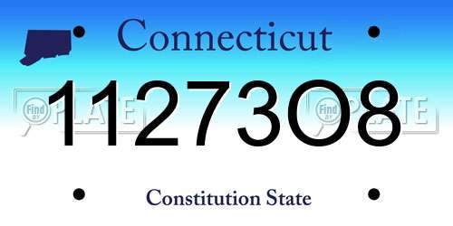 11273O8 Connecticut License Plate
