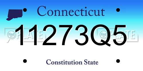 11273Q5 Connecticut License Plate