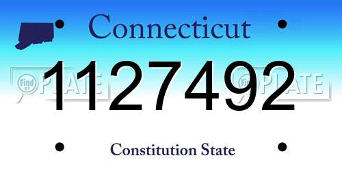 1127492 Connecticut License Plate