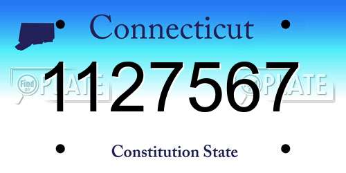 1127567 Connecticut License Plate