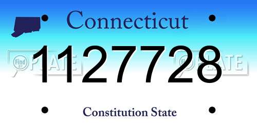 1127728 Connecticut License Plate