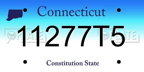 11277T5 Connecticut License Plate